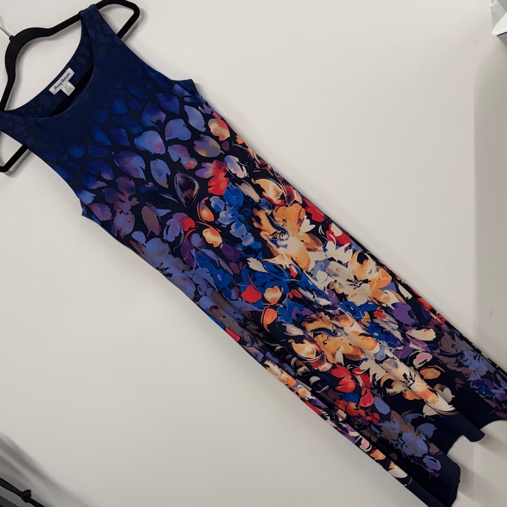 Tommy Bahama Flourescent Flora Handkerchief Hem Maxi Dress S - Picture 3 of 6